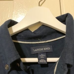 Lands End Blue Flannel Shirt